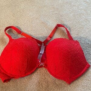 Savage X fenty Rhianna red lace front close bra 44DD
